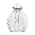 thumbnail image 1 of Gibobby Sudadera para Hombre Sudadera con capucha de forro polar casual de gran tamaño(Blanco,G), 1 of 4