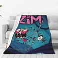 thumbnail image 2 of Invader Zim Flannel Blanket Ultra-Soft Micro Fleece Throw Blanket For Bed Sofa Couch Car Office Unisex Adult Fuzzy Bed Blanket Cozy Kids Throw Blanket 40"x30", 2 of 8
