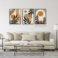 thumbnail image 2 of Minimalist Boho Abstract Canvas Wall Art Mid-Century Modern Beige Set of 3 Poster Neutral Geometric Line Sun Floral Prints Painting Rustic Cottage Decor Living Room Bedroom 12x16in Unframed, 2 of 6