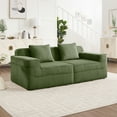 thumbnail image 2 of Jopath Modular Loveseat Sofa,Modern 2-Seat Sofa Couch with Throw Pillows,Corduroy Fabric Cloud Sectional Couch,Green, 2 of 8