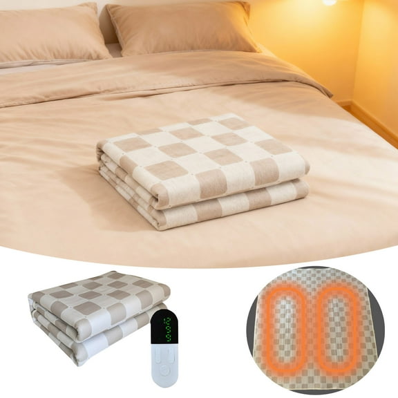 Heated Blanket Electric Throw Checkered- 30x60 Inches Soft Flannel Heating Blanket, Fast Heating Blanket 6 Heating Levels & Auto Off
