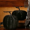 thumbnail image 2 of RAZ Imports Halloween Decor - Black Sequin Pumpkins 2pc Set, 2 of 2