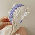 thumbnail image 3 of Uccdo Girls Retro Plaid Headband Little Girl Lace Hair Hoop Hairband Headwear, 3 of 5
