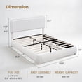 thumbnail image 2 of Cloud Full Bed Frame with Adjustable Headboard, Modern Boucle Fabric Upholstered Platform Bed, Low to Floor, Anti-Collision Soft Rounded Corners, No Box Spring Needed, 2 of 7