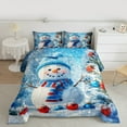 thumbnail image 2 of jejeloiu Christmas Snowman Bedding Comforter Set,Merry Xmas Twin Comforter Sets,Red Blue White Bedding Set For Girl Boys,Super Cozy Room Decor Reversible,2pcs, 2 of 8