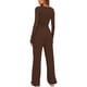 thumbnail image 3 of Conjuntos de 2 Piezas para Mujer, Conjuntos de Otoño, Chándales de Larga y Pierna , Conjuntos Casuales para Estar en Casa, Conjuntos A Juego. Café Oscuro S, 3 of 7