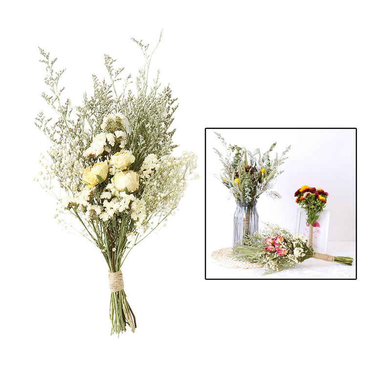 Dried Lavender & Baby's Breath Flowers Bundles, Dried Flower Bouquet for  Vase, Natural Gypsophila, Valentines Day Decor Gifts, Home, Wedding