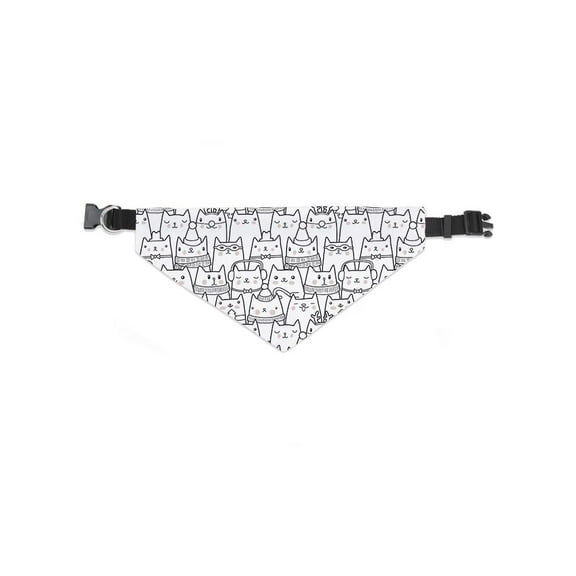 Winter Hand Drawn Kitten Pattern Bandana  -Image by Shutterstock,  x-Large