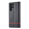 thumbnail image 3 of SaniMore Case for Samsung Galaxy S23 Ultra 2023, Carbon Fiber Skin PU Leather Flip Case Kickstand Card Slots Cash Pocket Full Protetcion Shockproof Anti-drop Case for Galaxy S23 Ultra, Horizontal Line, 3 of 13