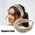 thumbnail image 3 of Unique Bargains 1 Pcs Rhinestone Headband Faux Crystal Headbands Hair Accessories for Women Beige 1.57 Inch Wide, 3 of 7