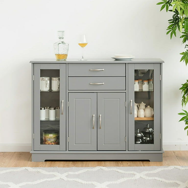 Costway Sideboard Buffet Server Storage 32 Cabinet W 2 Drawers