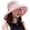 M9163-pink, variant on Summer Outdoor Sun Hat, Wide Brim with Metal Wired Edge, UV Shield Chin Strap Hat for Beach Hiking Garden Travel