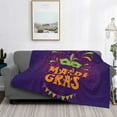thumbnail image 2 of Disketp Mardi Gras2 Flannel Blankets - Thick and Warm Blanket for Winter, Soft Fuzzy Plush King Blanket for All Seasons50"x40", 2 of 6