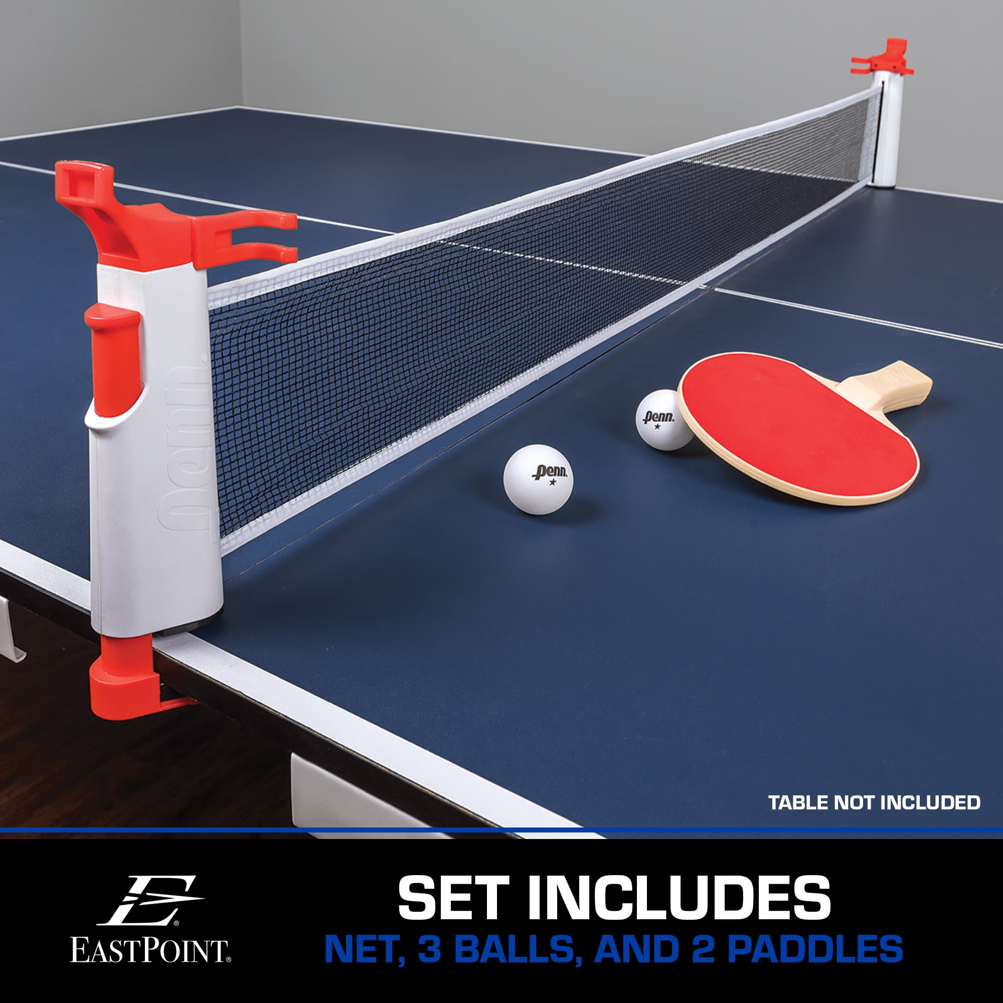 EastPoint 2-Player Table Tennis/Ping Pong Set w/ Paddles/Rackets & Balls,  5-pc