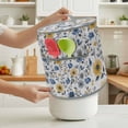 thumbnail image 3 of Yellow Blue Floral Pressure Cooker Cover Vintage Leaf Dust Cover for Kitchen Appliances with Top Handle & Storage Pockets, Fits 8 Quart Instant Pot, Air Fryer, Crock Pot, 3 of 9