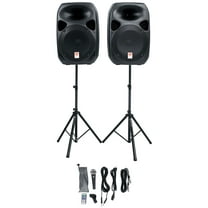 Rockville (2) 12" Bluetooth PA Church Speakers Mic Stands 4 Church Sound Systems