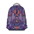 thumbnail image 3 of Boho Student Backpack for Women - Vintage Tribal Design & Sturdy Oxford Material | 17" Laptop Pocket, Water-Resistant Daypack for School, Library & Travel, 3 of 6