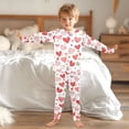 thumbnail image 6 of Red Green Hearts Pattern Cotton Pajamas 2 Piece Set Sleepwear Soft and Comfortable Homewear Nightwear, 6 of 7