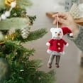 thumbnail image 6 of chaungfeng Christmas Small Bear Ornament, Cloth Doll Animal Pendant, for Tree Decoration, Window Display, Festive Theme, 3.14x7.09 Inches, 6 of 6