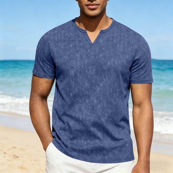 Mens Summer T-Shirts Short Sleeve V Neck Tshirts Shirts for Men Pullover Dressy Casual Going-Out Tees Tops Fathers Day Gifts