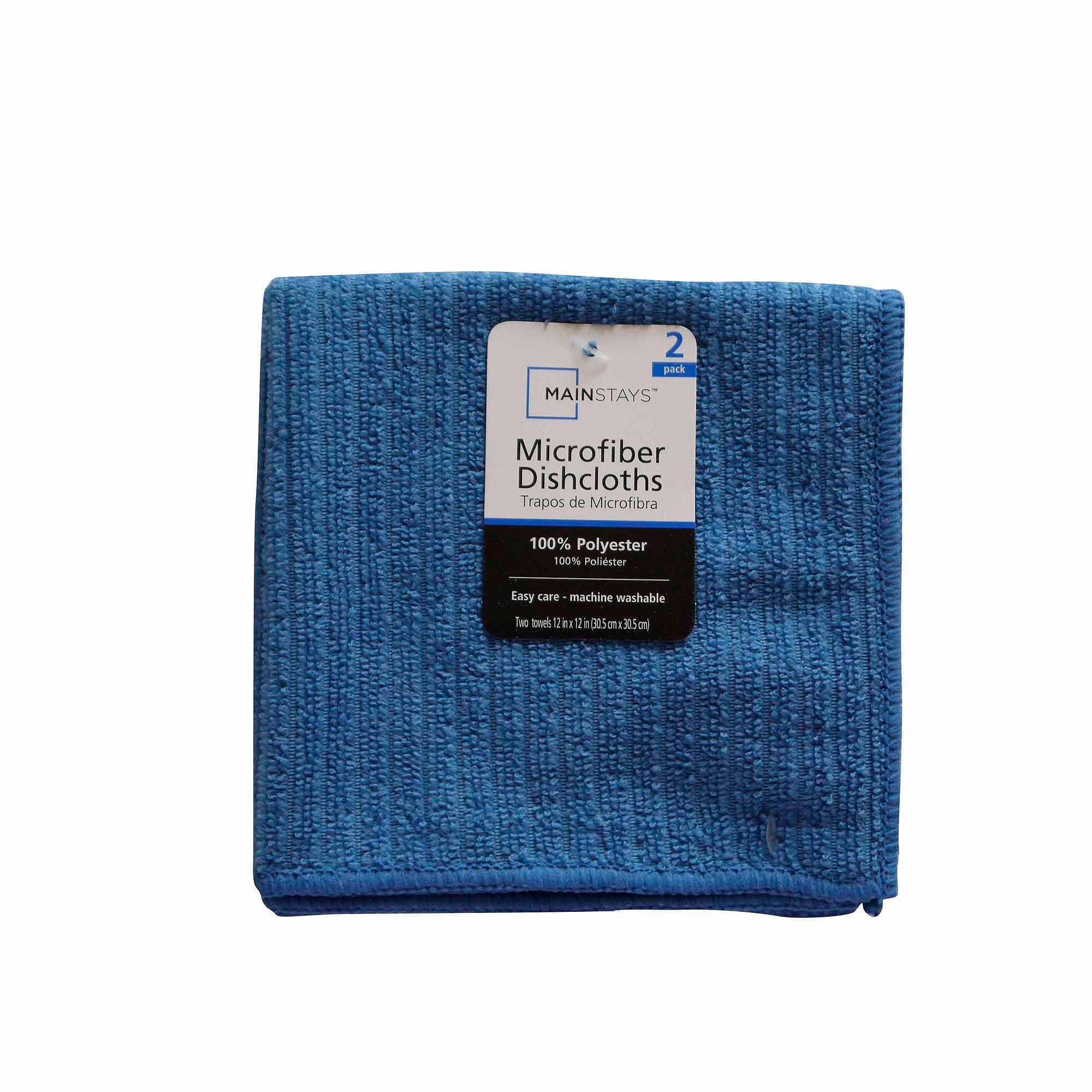 Mainstays Microfiber Blue Cloth Set, 2 Piece