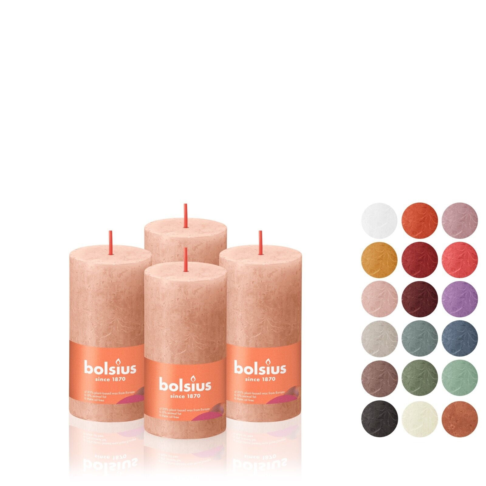 BOLSIUS 4 Pack Twilight Blue Rustic Pillar Candles - 2 X 4 Inches - Premium  European Quality - Natural Eco-Friendly Plant-Based Wax - Unscented  Dripless Smokeless 30 Hour 
