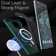 thumbnail image 4 of Samsung Galaxy S24 Ultra Case, Double Layer Rugged Protective Cover with Magnetic MagSafe Compatible, Anti-Slip, Green, 4 of 7