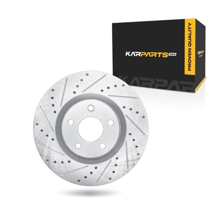 KarParts360 For Ford Bronco Sport 2021 22 23 24 25 2026 Disc Brake Rotor Front, Driver Side | Cast Iron | Vented | Silver Finish | 25 Millimeters/0.98 Inches Discard Thickness | 5 Stud/Lug Hole