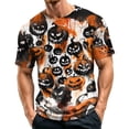thumbnail image 3 of Kopltyrfg Halloween Shirts Mens Halloween Pumpkins Novelty Funny Scary Graphic Tee Costume Crew Neck Short Sleeve Shirts Green M, 3 of 7
