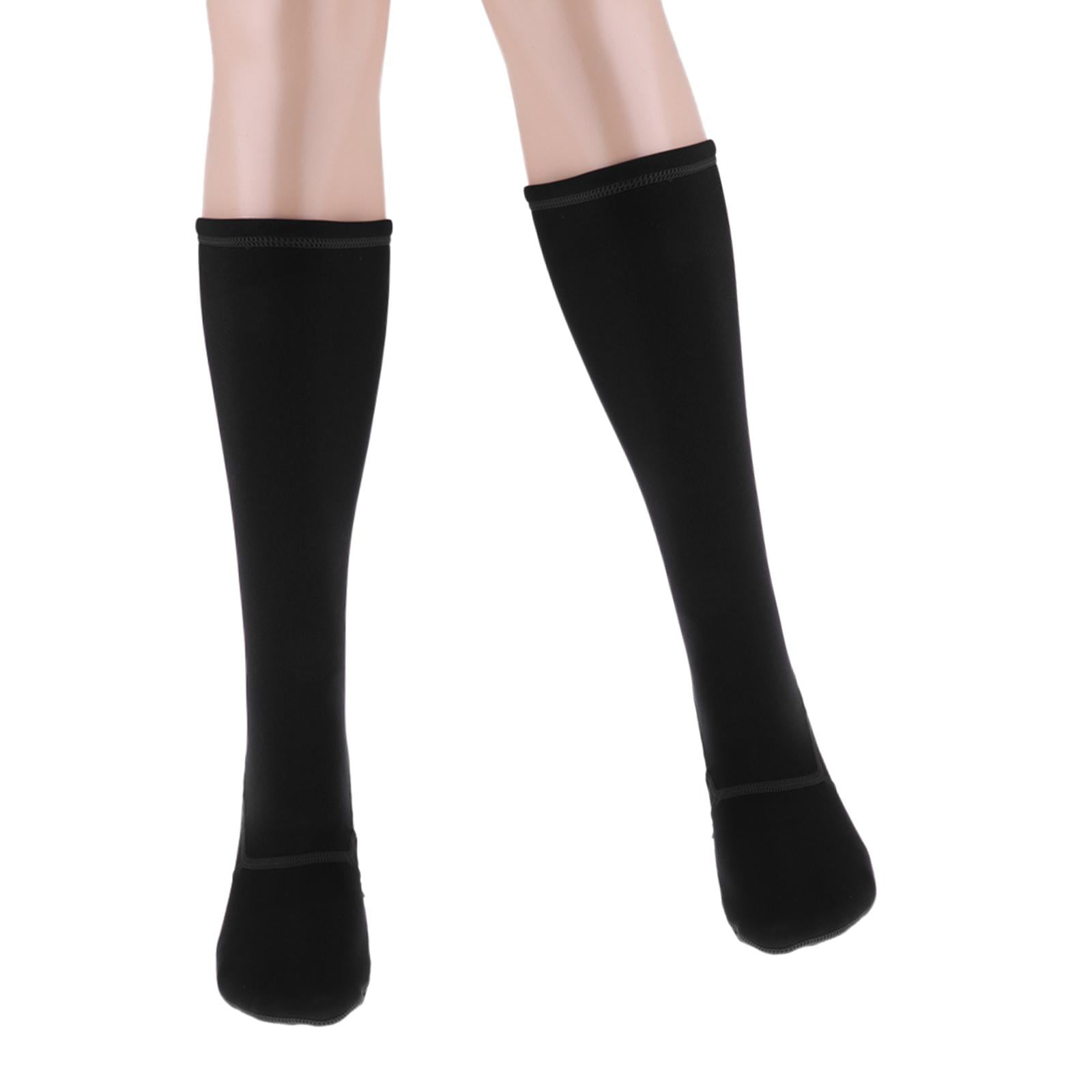 2 Pairs Unisex Neoprene Wetsuit Socks 3mm Diving Stockings Black L and M 