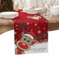 thumbnail image 6 of Christmas Elk Cotton Linen Table Runner for Dining Kitchen, Xmas Snowflake Winter Holiday New Years Wedding Outdoor Party Tablerunners Decoration, Dresser Scarf Coffee Tablecloth Runners 14x72 Inches, 6 of 9