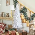 thumbnail image 2 of HOMCOM Snow Flocked Pencil Christmas Tree with Realistic Branch Tips White, 2 of 10