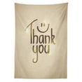 thumbnail image 3 of Ambesonne Thank You Tablecloth Rectangular Table Cover, Simple Words Smiling Sign, 52"x70", Beige Umber, 3 of 4
