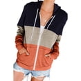 thumbnail image 1 of Abrigo de poliéster de manga larga con bolsillos para otoño/invierno, talla S Sudadera con capucha y cremallera para mujer en azul oscuro, 1 of 6