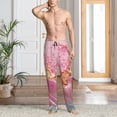 thumbnail image 2 of Sigee Abstract Pink Gold Splash print Men's Pajama Pants Lounge Sleep Bottoms with Elastic Waistband and Pockets-XX-Large, 2 of 6