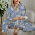 thumbnail image 4 of Goofa Cute Fat Cat Printed Women’s 2 Piece Pajama Set Super,Pajamas Women's Long Sleeve Sleepwear Soft Button Down Loungewear Pjs Lounge Set Nightwear-X-Large, 4 of 9
