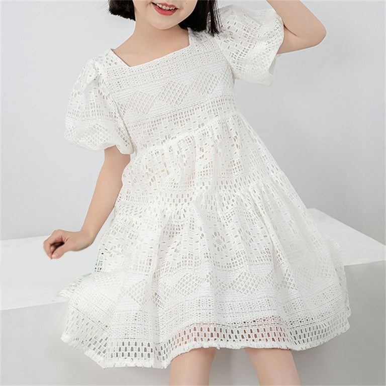 Little girl clearance white graduation dresses