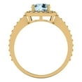 thumbnail image 4 of Clara Pucci 14K Yellow Gold Solid Gold Blue Halo Anniversary Ring for Women - 1.335 cttw Round Cut, 4 of 8