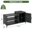 thumbnail image 4 of Uforic Woven Outdoor Pool Storage, Shoe Cabinet with Bench, Multi-Layer Storage - Durable PE Rattan Storage for Garden, Poolside, or Patio (Black), 4 of 9
