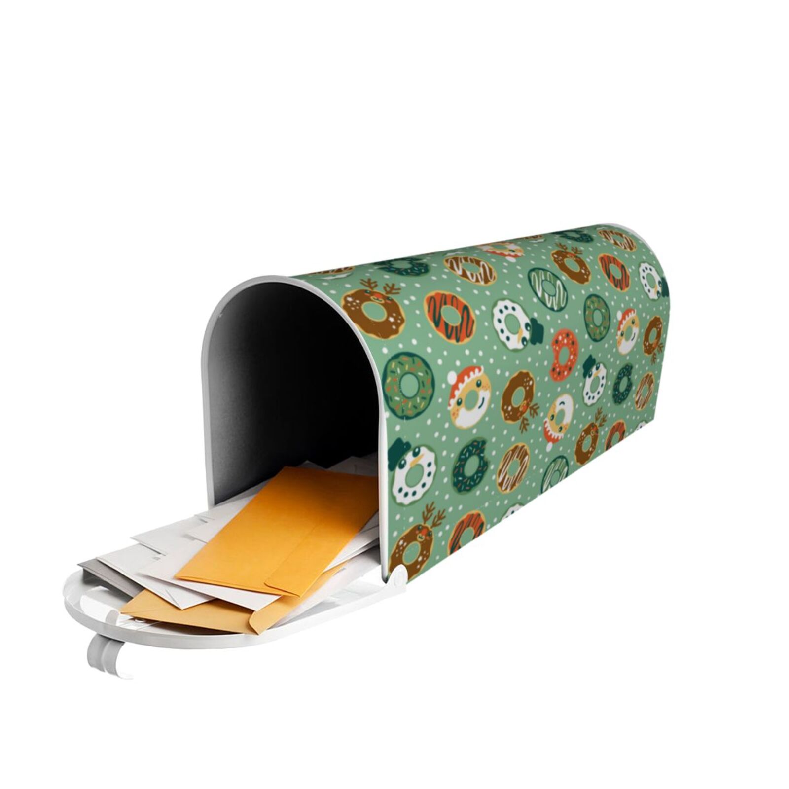 Xecao Christmas Donuts for Mailbox Cover with Magnetic Strips, Waterproof and Sunscreen, Adds a Decorative Touch to Your Garden Yard.
