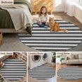 thumbnail image 6 of Abstract Stripe Round Area&nbsp;Rug 8ft Classic Black Point Lines Non-Slip&nbsp;Washable Circle Rugs Soft Felt Indoor Floor Mat for Bedroom Kitchen Living Room Bathroom, 6 of 9