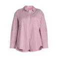 thumbnail image 5 of Free Assembly Women’s and Women's Plus Button Front Boxy Cotton Tunic Shirt with Long Sleeves, Sizes XS-4X, 5 of 5