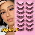 thumbnail image 5 of Mink Lashes Fluffy False Eyelashes Natural Look 14-17mm Cat Eye Lashes Pack, 5D Wispy Curly Fake Lashes  - 21 Pairs 3 Styles, 5 of 16
