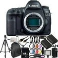 thumbnail image 1 of Canon EOS 5D Mark IV DSLR Camera (Body Only) - International Version (No Warranty) 64GB Bundle 27PC Accessory Kit Which Includes 64GB Memory Card + 2 Replacement LP-E6 Batteries + MORE, 1 of 9