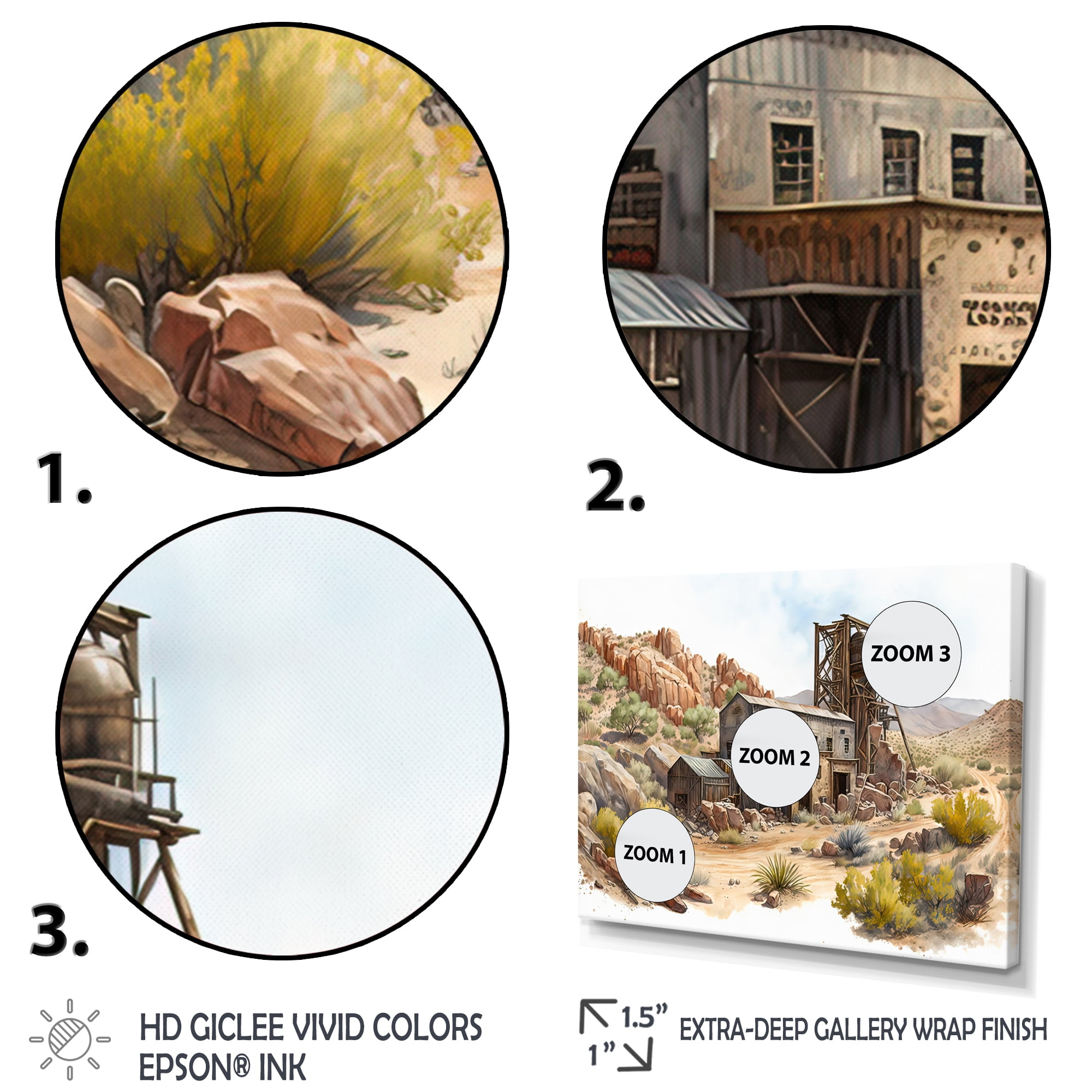 Designart Wild West Mine In Arizona III Canvas Wall Art