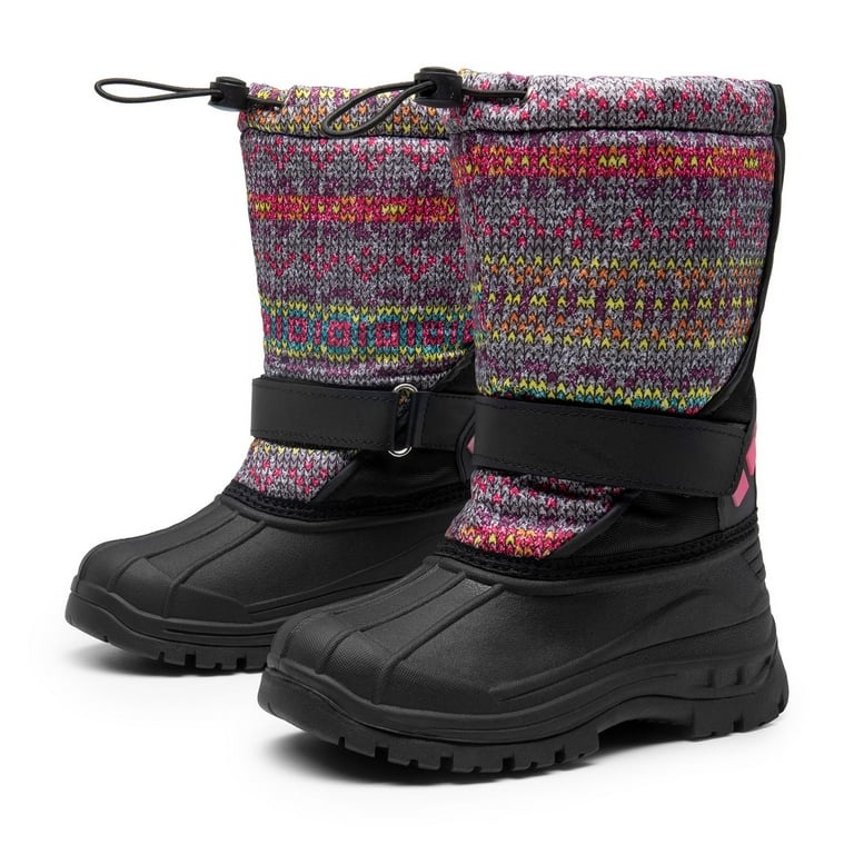 DREAM PAIRS Kids Boys Girls Waterproof Mid Calf Snow Boots Outdoor