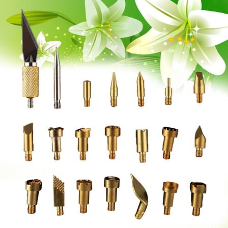 OUNONA 22PCS Copper Soldering Iron Tips Set Lightweight Durable Rust Resistant for Industrial Use Golden