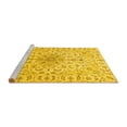 thumbnail image 2 of Ahgly Company Machine Washable Indoor Round Medallion Yellow Traditional Area Rugs, 8' Round, 2 of 4