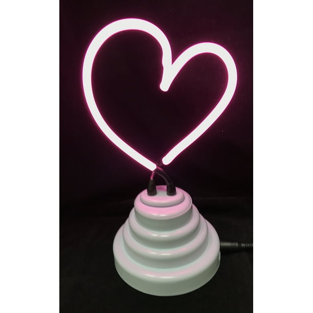 Neon Heart Light 14351 Batteryoperated in White base with an USB cord