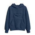 thumbnail image 6 of Splozh Cute Hoodies for Girls Solid Color Casual Girls Fashion Long Sleeve Hooded Sweatshirt Fall Winter Pullovers Hoodie Girls,Navy,9-10 Years, 6 of 6